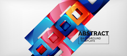 Background with color squares composition, modern geometric abstraction design for poster, cover, branding or banner