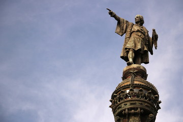 Christopher Columbus monument at the port of Barcelona