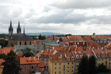 Fototapeta premium Praha and Prague Castle from Petrin hill, Czech Republic