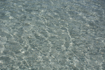 Shining blue sea water ripple background. Elafonisi beach, Crete Island landmark.