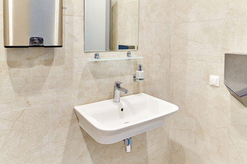Interior of a modern toilet room