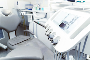 Interior of the office of patients reception with dental equipment