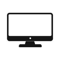 Computer monitor icon. Flat PC symbol.