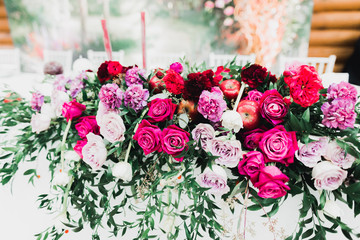 Decorations for the wedding ceremony. Beautiful flowers
