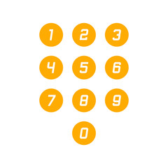 Set of 0-9 number icons. Vector illustration