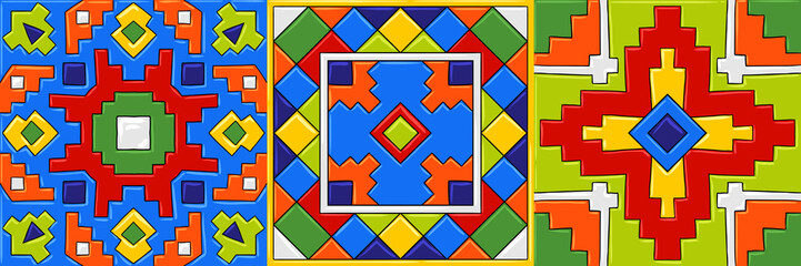 Mexican talavera ceramic tile pattern.