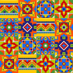 Mexican talavera ceramic tile pattern.