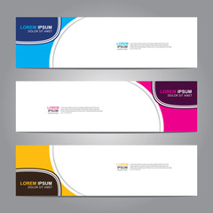Vector abstract web banner design template. Collection of web banner template. Abstract geometric web design banner template isolated on grey background. Header - landing page Web Design Elements