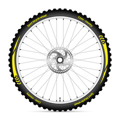 Bike icon wheel with best sport tire on white