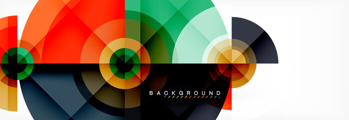 Obraz premium Round circles and triangles abstract background
