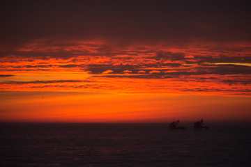 Fired sky during sunset