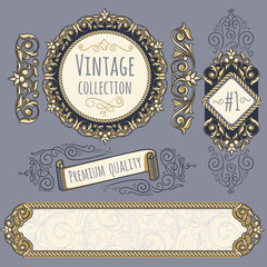 Ornate decorative emblem and design elements