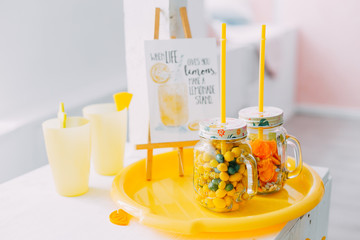 Lemonade bar. Vegetarian healthy food