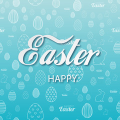 Happy Easter card with Easter ornaments. Vector