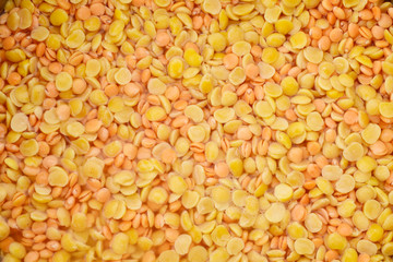 Famous Indian arhar and makla pulses in water, background, close-up