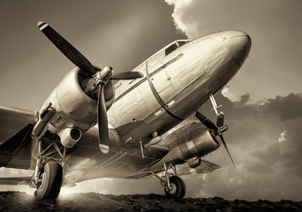 historical aircraft against a cloudy sky