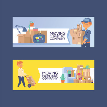 Courier vector postman character of delivery service delivering parcel box or package illustration backdrop deliveryman person moving furniture sofa to apartment home set background