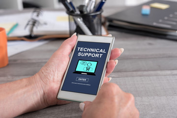 Technical support concept on a smartphone