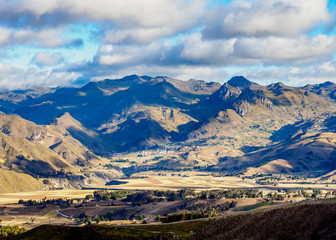 Landscape of the mountains in Pujili Canton, Cotopaxi Province, Ecuador
