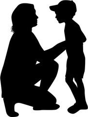 Mom's silhouette with a child.