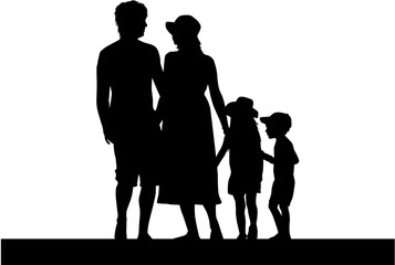 Vector silhouette of family.