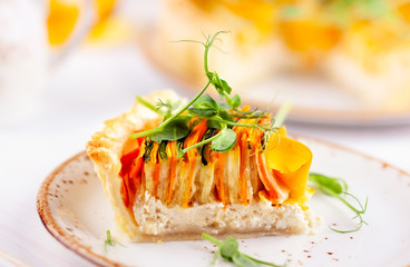 Spiral vegetable tart.