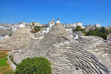 The traditional Trulli houses from the beautiful town Alberobello, Apulia, Italy