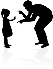 Silhouette father of the child.