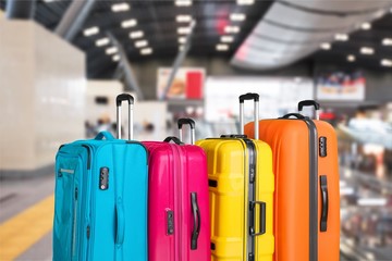 Luggage bags on background, travel concept