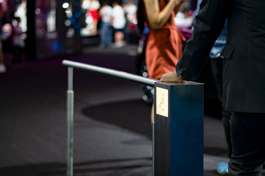 Handrails for disabled people in the event area.