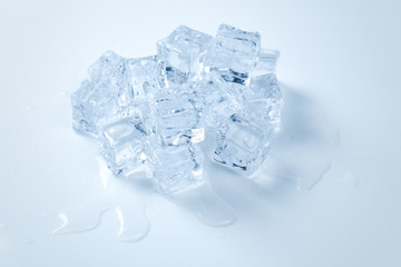 Ice crystal cubes, space for text or design.
