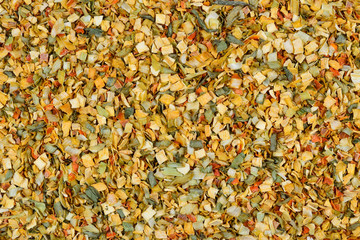 Variety of spices and herbs background