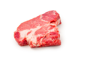 Raw pork isolated on white background.