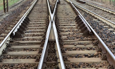 Fototapeta premium railway in the field