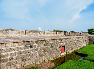 Obraz premium Old Town Walls, Cartagena, Bolivar Department, Colombia