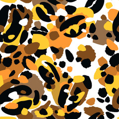 Vector leopard seamless pattern. Wild nature. Safari exotic print