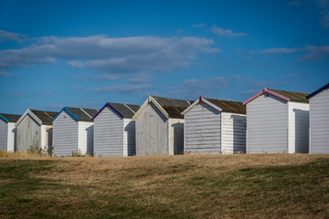 Fototapeta na wymiar Beach huts, Goring-by-Sea, West Sussex, England, UK