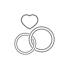 Wedding ring icons two for celebration married