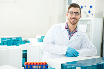 Male scientist working at the laboratory