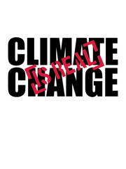 Obraz premium stempel Climate Change Is Real rote klimawandel erde retten klima heiß erderwärmung verschmutzen echt real co2 ökologisch schützen retten planet grün leben frieden hippie logo