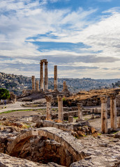 Fototapeta premium Temple of Hercules Ruins, Amman Citadel, Amman Governorate, Jordan