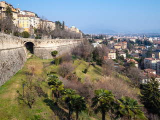 view Venetian Walls in Bergamo city