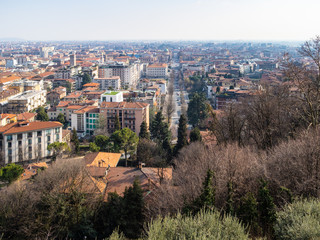Lower Town with viale Vittorio Emanuele in Bergamo