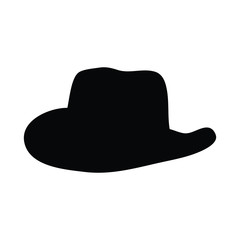 A black and white vector silhouette of a stetson hat
