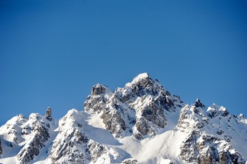 Mountain peak with snow 