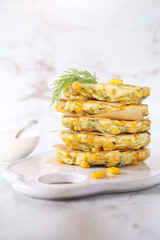 Stack of corn pancakes