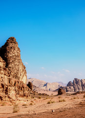 Fototapeta premium Landscape of Wadi Rum, Aqaba Governorate, Jordan