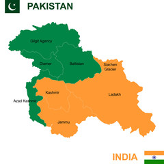 Map of Kashmir is a geographical region