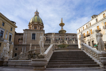 Obraz premium Piazza Pretoria, also known as square of Shame, Palermo
