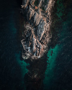 top-view photography of islet